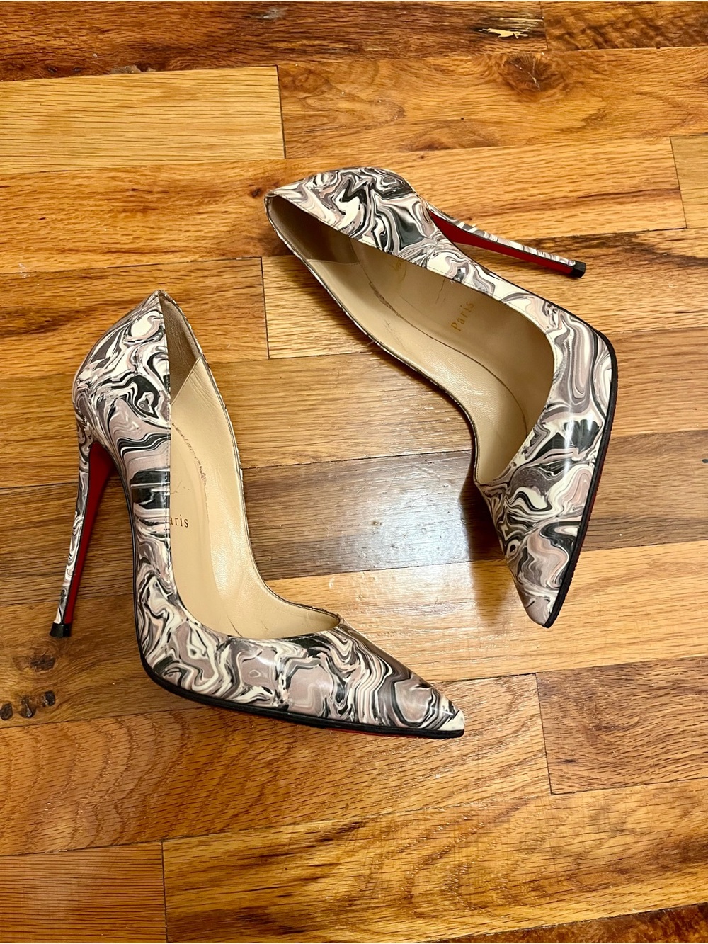 Christian Louboutin | So Kate 120 Marble Patent Leather Pumps | Size 37